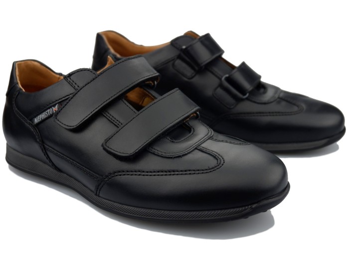 Mephisto LORENS Velcro Shoes for men Black Leather